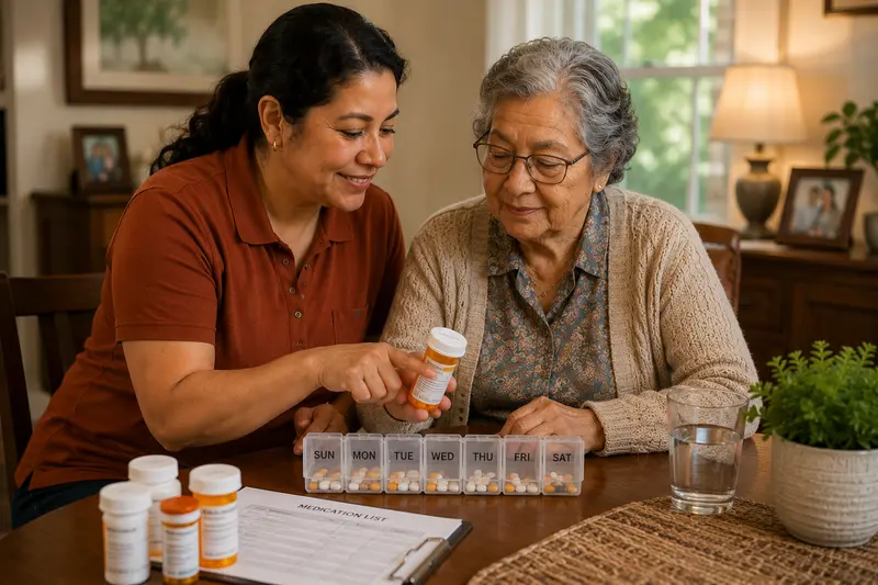Medication prepared for a resident's scheduled routine